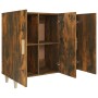 Aparador de madera de ingeniería roble ahumado 90x34x80 cm de vidaXL, Aparadores - Ref: Foro24-817459, Precio: 82,38 €, Descu...