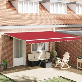 Toldo Manual Rojo 450 x 350 x 165 cm Poliéster en Toldos | Comprar online en Foru.es