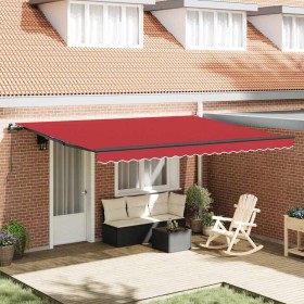 Toldo Retráctil Manual Rojo 450 x 350 cm Poliéster y Acero en Toldos | Comprar online en Foru.es