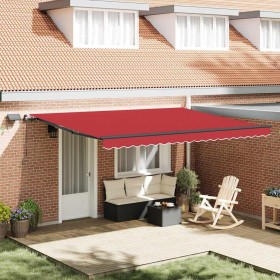 Toldo Retráctil con luces de tiras LED Rojo 450 x 350 cm tela en Toldos | Comprar online en Foru.es