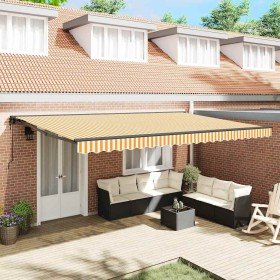 Toldo Retráctil Amarillo y 500 x 300 cm Poliéster y metal en Toldos | Comprar online en Foru.es