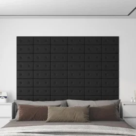 Wall panels 12 pcs black synthetic leather 30x15 cm 0.54 m² by vidaXL, Wall covering - Ref: Foro24-343967, Price: 19,87 €, Di...