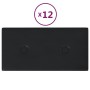 Paneles de pared 12 uds cuero sintético negro 30x15 cm 0,54 m² de vidaXL, Recubrimiento de paredes - Ref: Foro24-343967, Prec...