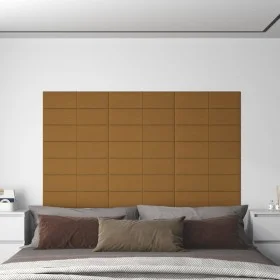 Paneles de pared 12 uds terciopelo marrón 60x15 cm 1,08 m² de vidaXL, Recubrimiento de paredes - Ref: Foro24-344070, Precio: ...