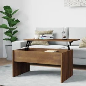 Mesa de centro madera contrachapada marrón roble 80x50,5x41,5cm de vidaXL, Mesas de centro - Ref: Foro24-819289, Precio: 66,7...