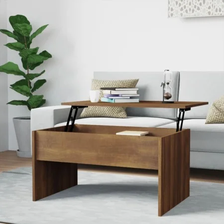 Mesa de centro madera contrachapada marrón roble 80x50,5x41,5cm de vidaXL, Mesas de centro - Ref: Foro24-819289, Precio: 66,7...