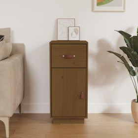 Aparador de madera maciza de pino marrón miel 34x40x75 cm de vidaXL, Aparadores - Ref: Foro24-820125, Precio: 54,68 €, Descue...
