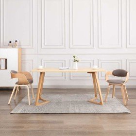Sillas de comedor 2 unidades madera curvada y tela gris taupe en Sillas de comedor | Comprar online en Foru.es