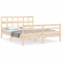 Estructura de cama con cabecero madera maciza 160x200 cm de vidaXL, Camas y somieres - Ref: Foro24-3194841, Precio: 139,96 €,...
