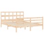 Estructura de cama con cabecero madera maciza 160x200 cm de vidaXL, Camas y somieres - Ref: Foro24-3194841, Precio: 139,96 €,...
