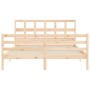 Estructura de cama con cabecero madera maciza 160x200 cm de vidaXL, Camas y somieres - Ref: Foro24-3194841, Precio: 139,96 €,...