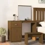 Mesa tocador de madera maciza de pino marrón miel 95x50x134 cm de vidaXL, Tocadores para dormitorios - Ref: Foro24-820090, Pr...