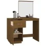 Mesa tocador de madera maciza de pino marrón miel 95x50x134 cm de vidaXL, Tocadores para dormitorios - Ref: Foro24-820090, Pr...