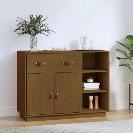 Aparador de madera maciza de pino marrón miel 98,5x40x75 cm de vidaXL, Aparadores - Ref: Foro24-820140, Precio: 148,91 €, Des...