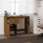 Escritorio de madera maciza de pino marrón miel 95x50x75 cm de vidaXL, Escritorios - Ref: Foro24-820105, Precio: 136,44 €, De...
