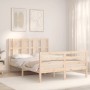 Estructura de cama con cabecero madera maciza 120x200 cm de vidaXL, Camas y somieres - Ref: Foro24-3194111, Precio: 119,37 €,...