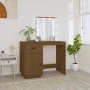 Solid pine wood honey brown LED vanity table 95x50x133.5 cm by vidaXL, Bedroom Dressers - Ref: Foro24-820095, Price: 116,21 €...