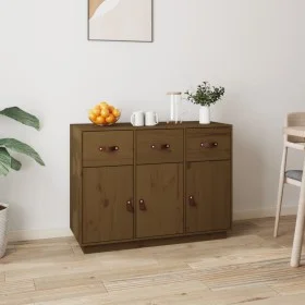 Aparador de madera maciza de pino marrón miel 100x40x75 cm de vidaXL, Aparadores - Ref: Foro24-820150, Precio: 171,57 €, Desc...