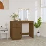 Solid pine wood honey brown LED vanity table 95x50x133.5 cm by vidaXL, Bedroom Dressers - Ref: Foro24-820095, Price: 116,21 €...