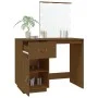 Solid pine wood honey brown LED vanity table 95x50x133.5 cm by vidaXL, Bedroom Dressers - Ref: Foro24-820095, Price: 116,21 €...