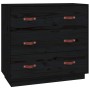 Aparador madera maciza de pino negro 80x40x75 cm de vidaXL, Aparadores - Ref: Foro24-820111, Precio: 136,02 €, Descuento: %
