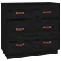 Aparador madera maciza de pino negro 80x40x75 cm de vidaXL, Aparadores - Ref: Foro24-820111, Precio: 134,37 €, Descuento: %
