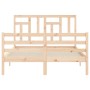 Estructura de cama con cabecero madera maciza 140x200 cm de vidaXL, Camas y somieres - Ref: Foro24-3194961, Precio: 125,79 €,...