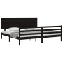 Estructura de cama con cabecero madera maciza negro 200x200 cm de vidaXL, Camas y somieres - Ref: Foro24-3195245, Precio: 186...