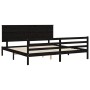 Estructura de cama con cabecero madera maciza negro 200x200 cm de vidaXL, Camas y somieres - Ref: Foro24-3195245, Precio: 186...