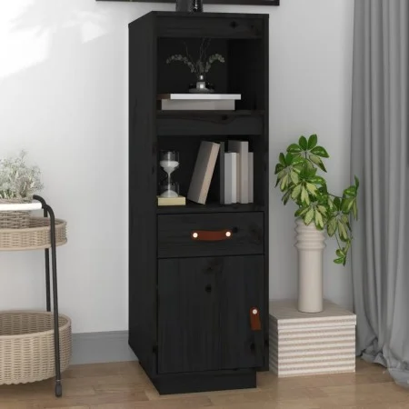 Aparador alto de madera maciza de pino negro 34x40x108,5 cm de vidaXL, Aparadores - Ref: Foro24-820156, Precio: 95,06 €, Desc...