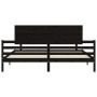 Estructura de cama con cabecero madera maciza negro 200x200 cm de vidaXL, Camas y somieres - Ref: Foro24-3195245, Precio: 186...
