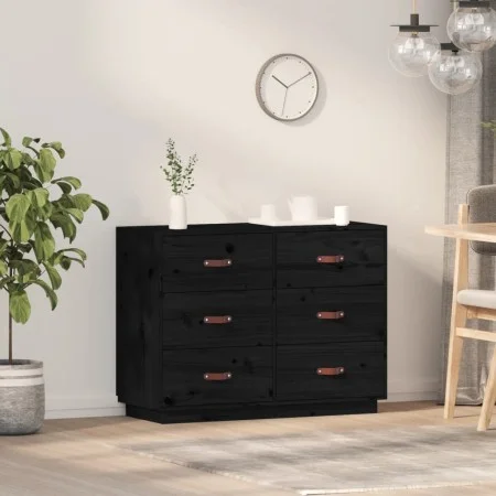 Aparador madera maciza de pino negro 100x40x75 cm de vidaXL, Aparadores - Ref: Foro24-820146, Precio: 190,50 €, Descuento: %