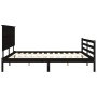 Estructura de cama con cabecero madera maciza negro 200x200 cm de vidaXL, Camas y somieres - Ref: Foro24-3195245, Precio: 186...
