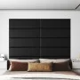 Wall panels 12 pcs black synthetic leather 90x30 cm 3.24 m² by vidaXL, Wall covering - Ref: Foro24-343911, Price: 92,13 €, Di...