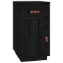 Armario de escritorio madera maciza de pino negro 40x50x75 cm de vidaXL, Taquillas y armarios de almacenamiento - Ref: Foro24...