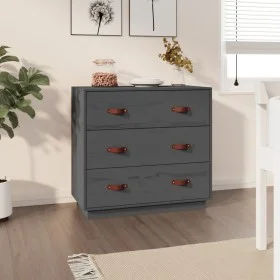 Aparador madera maciza de pino gris 80x40x75 cm de vidaXL, Aparadores - Ref: Foro24-820109, Precio: 134,29 €, Descuento: %