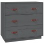 Aparador madera maciza de pino gris 80x40x75 cm de vidaXL, Aparadores - Ref: Foro24-820109, Precio: 136,02 €, Descuento: %