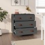 Aparador madera maciza de pino gris 80x40x75 cm de vidaXL, Aparadores - Ref: Foro24-820109, Precio: 136,02 €, Descuento: %