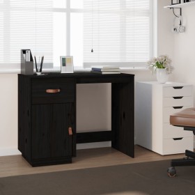 Escritorio de madera maciza de pino negro 95x50x75 cm de vidaXL, Escritorios - Ref: Foro24-820106, Precio: 142,83 €, Descuent...