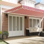 Toldo Retráctil Rojo y 600 x 300 cm Tela y acero en Toldos | Comprar online en Foru.es