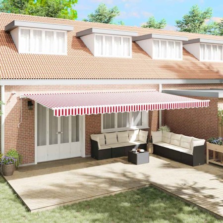 Toldo Retráctil Rojo y 600 x 300 cm Poliéster y metal en Toldos | Comprar online en Foru.es