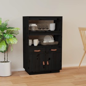 Aparador de madera maciza de pino negro 67x40x108,5 cm de vidaXL, Aparadores - Ref: Foro24-820161, Precio: 120,99 €, Descuent...