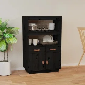 Aparador de madera maciza de pino negro 67x40x108,5 cm de vidaXL, Aparadores - Ref: Foro24-820161, Precio: 119,72 €, Descuent...