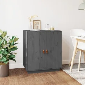 Aparador de madera maciza de pino gris 65,5x40x75 cm de vidaXL, Aparadores - Ref: Foro24-820119, Precio: 106,32 €, Descuento: %