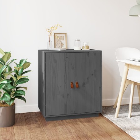 Aparador de madera maciza de pino gris 65,5x40x75 cm de vidaXL, Aparadores - Ref: Foro24-820119, Precio: 107,62 €, Descuento: %