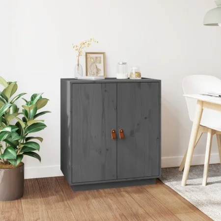 Aparador de madera maciza de pino gris 65,5x40x75 cm de vidaXL, Aparadores - Ref: Foro24-820119, Precio: 106,32 €, Descuento: %