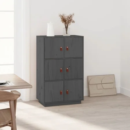 Aparador de madera maciza de pino gris 67x40x108,5 cm de vidaXL, Aparadores - Ref: Foro24-820174, Precio: 150,71 €, Descuento: %