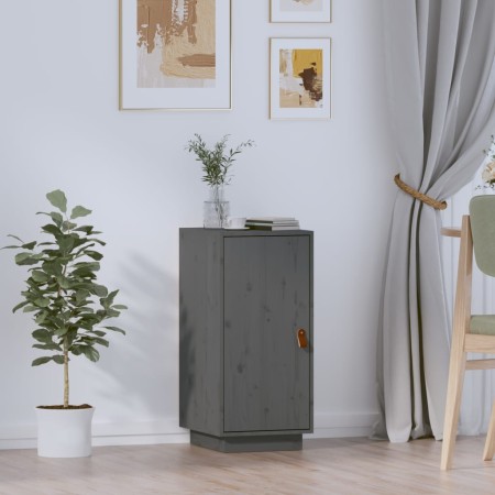 Aparador de madera maciza de pino gris 34x40x75 cm de vidaXL, Aparadores - Ref: Foro24-820114, Precio: 73,56 €, Descuento: %