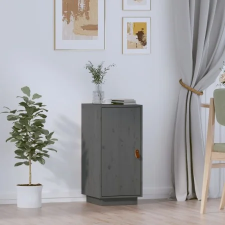 Aparador de madera maciza de pino gris 34x40x75 cm de vidaXL, Aparadores - Ref: Foro24-820114, Precio: 72,64 €, Descuento: %