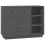 Aparador de madera maciza de pino gris 98,5x40x75 cm de vidaXL, Aparadores - Ref: Foro24-820139, Precio: 181,17 €, Descuento: %